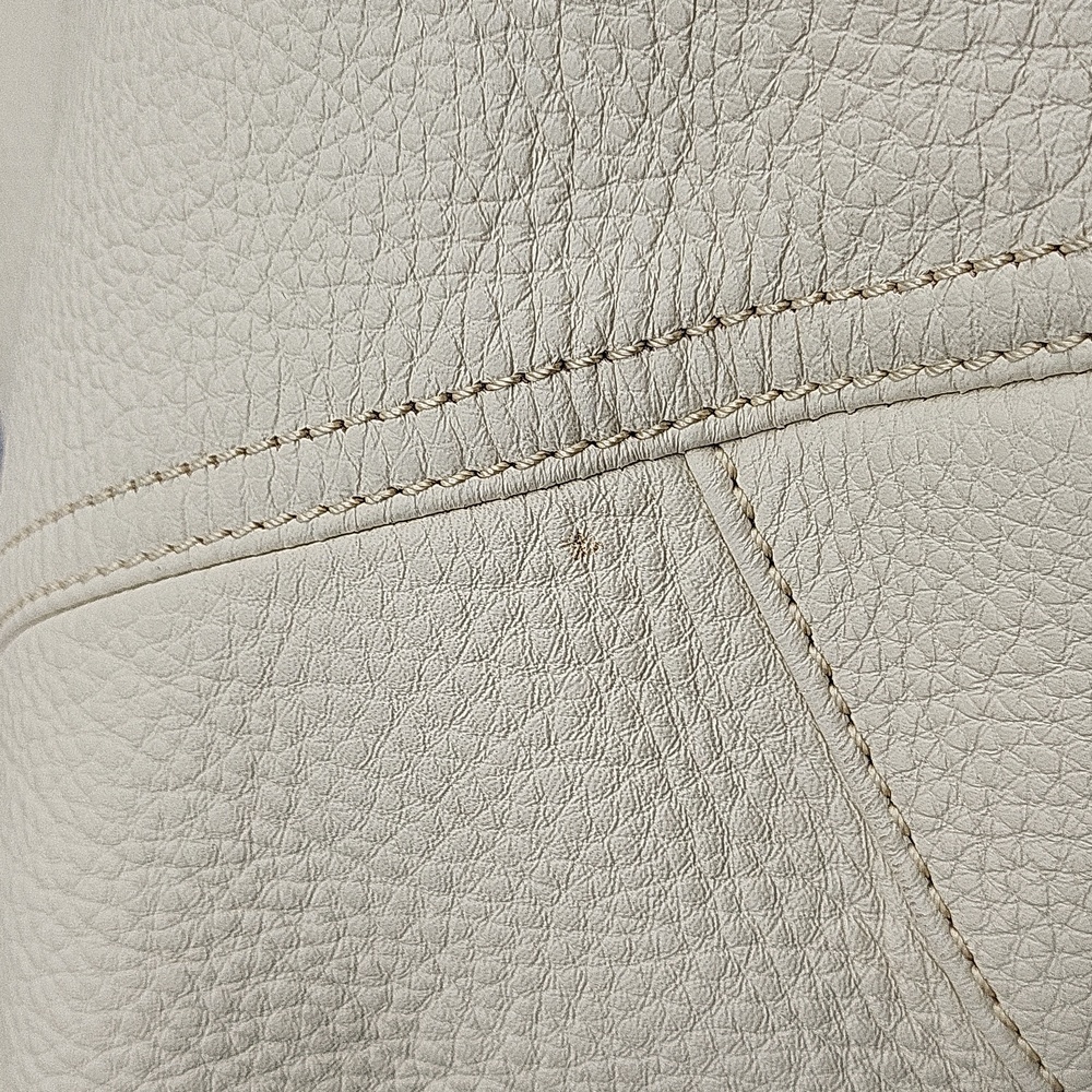 Dooney & Bourke Cream Leather Shoulder Tote with Brown Trim - Picture 7 of 12